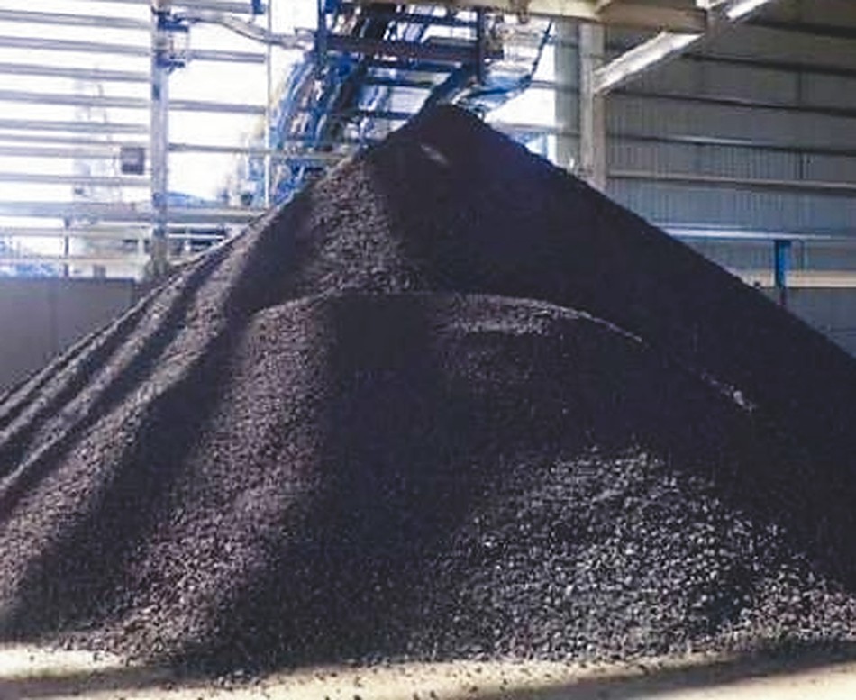 Copper concentrate at a processing facility
